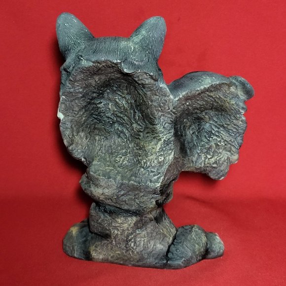 Sculpted 2 Grey Wolf Head Bust Engraved 3 Wolves Figurine Statue Figure - Picture 3 of 12